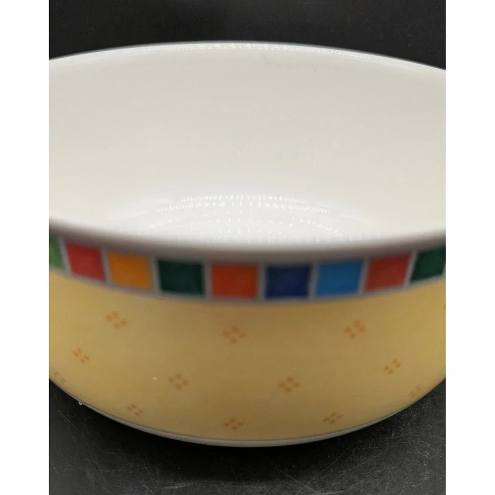 Villeroy & Boch Twist Alea Limone Fine China Serving Bowl Yellow Mosaic 8